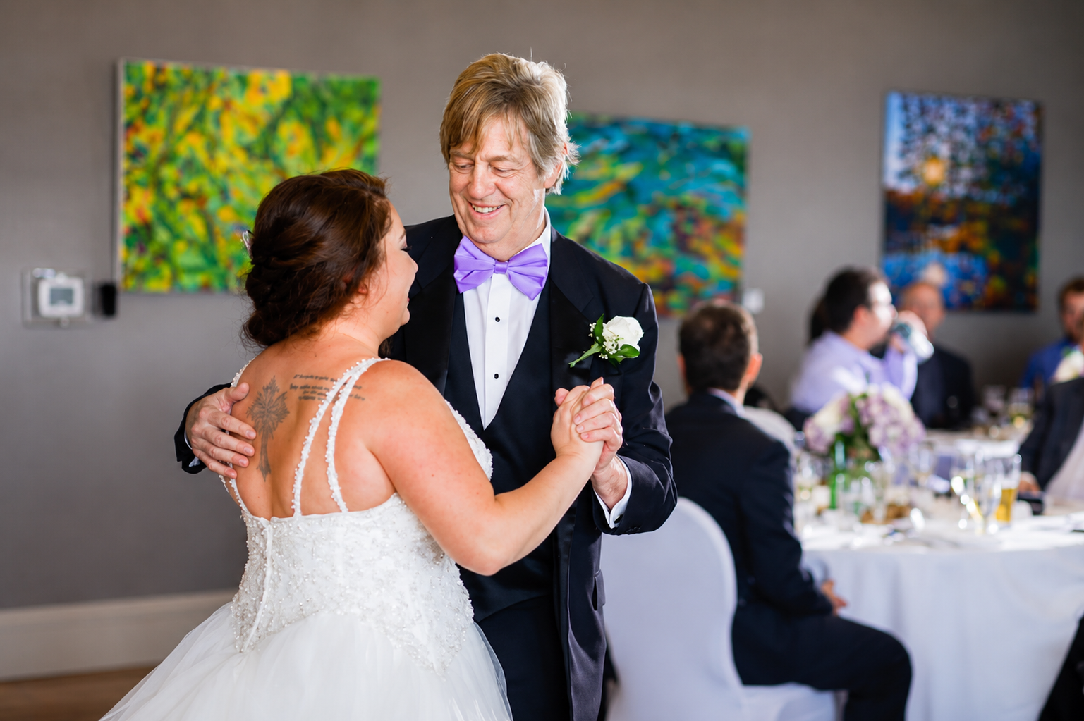 Dave dancing with the bride at a wedding